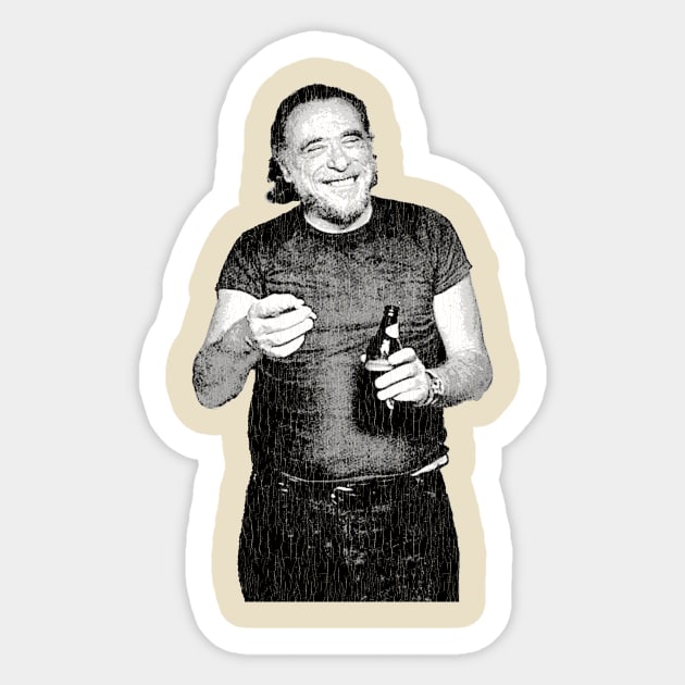 Bukowski Drinking 1986 Sticker by demarsi anarsak